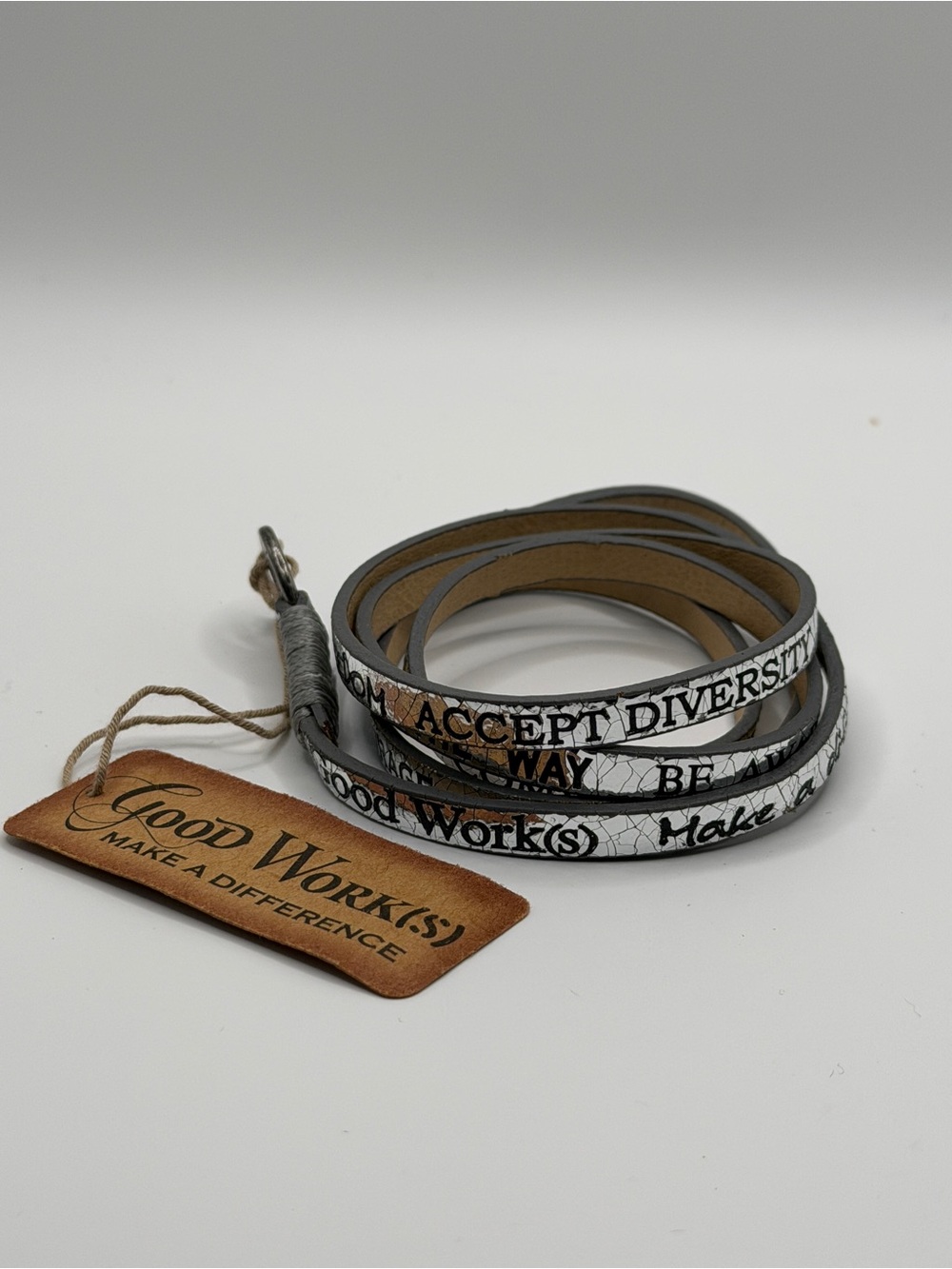 Good Work(s) Make A Difference Inspirational Multi-Wrap Leather Bracelet - NWT